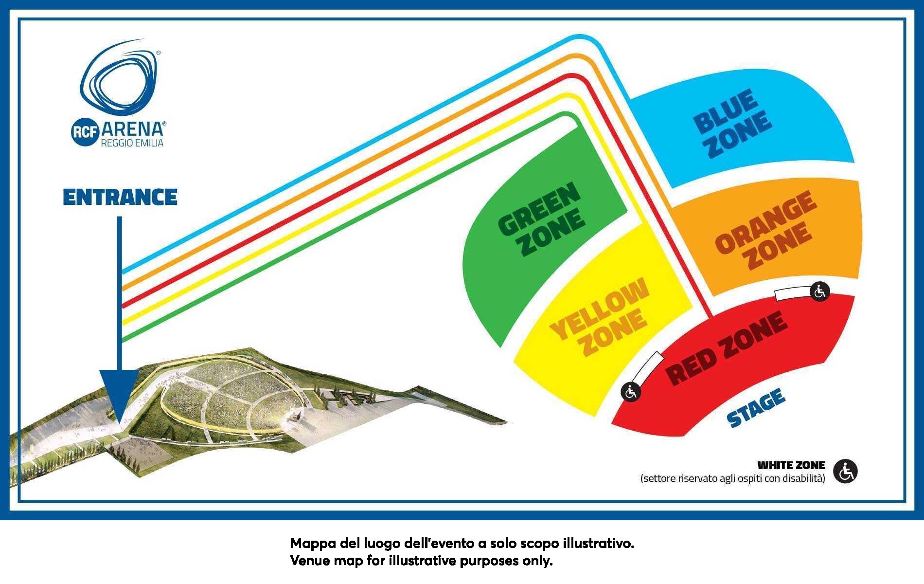 Plan des zones de la RCF Arena – Hellwatt Festival